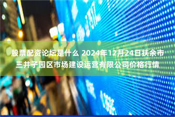 股票配资论坛是什么 2024年12月24日扶余市三井子园区市场建设运营有限公司价格行情