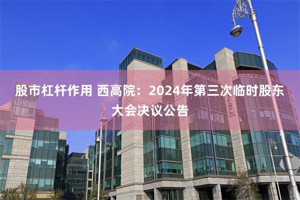 股市杠杆作用 西高院：2024年第三次临时股东大会决议公告