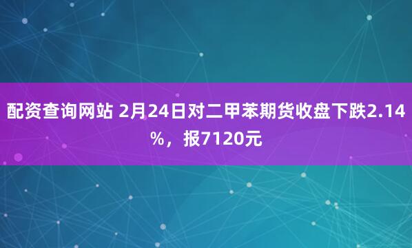 配资查询网站 2月24日对二甲苯期货收盘下跌2.14%，报7120元